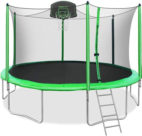 Heavy duty 4-step galvanized steel ladder. . Merax trampoline